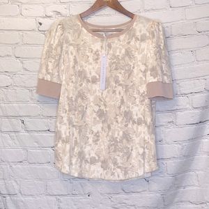 Jane And Delancey Beige & Ivory Top Size Medium Brand New W/Tags